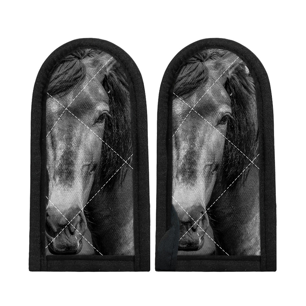 Monochrome Horse Print Skillet Handle Cover