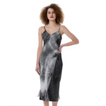 Monochrome Horse Print Slim Fit Midi Cami Dress