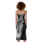 Monochrome Horse Print Slim Fit Midi Cami Dress