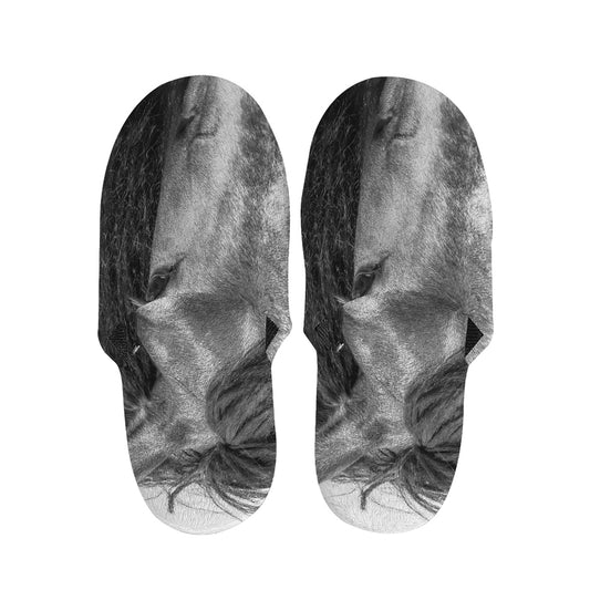 Monochrome Horse Print Slippers