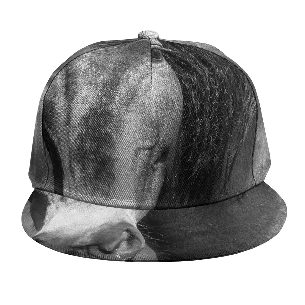 Monochrome Horse Print Snapback Cap