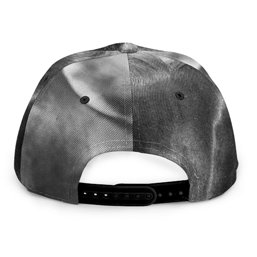 Monochrome Horse Print Snapback Cap