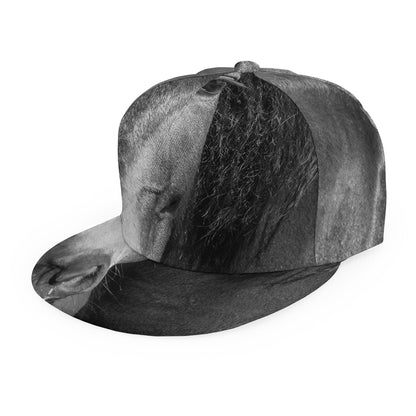Monochrome Horse Print Snapback Cap