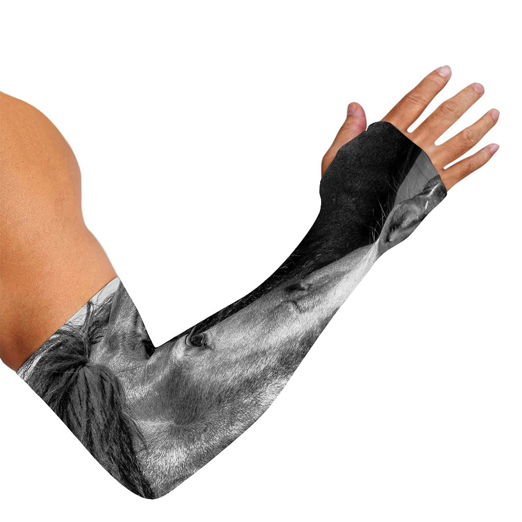 Monochrome Horse Print Sun Protection Arm Sleeves