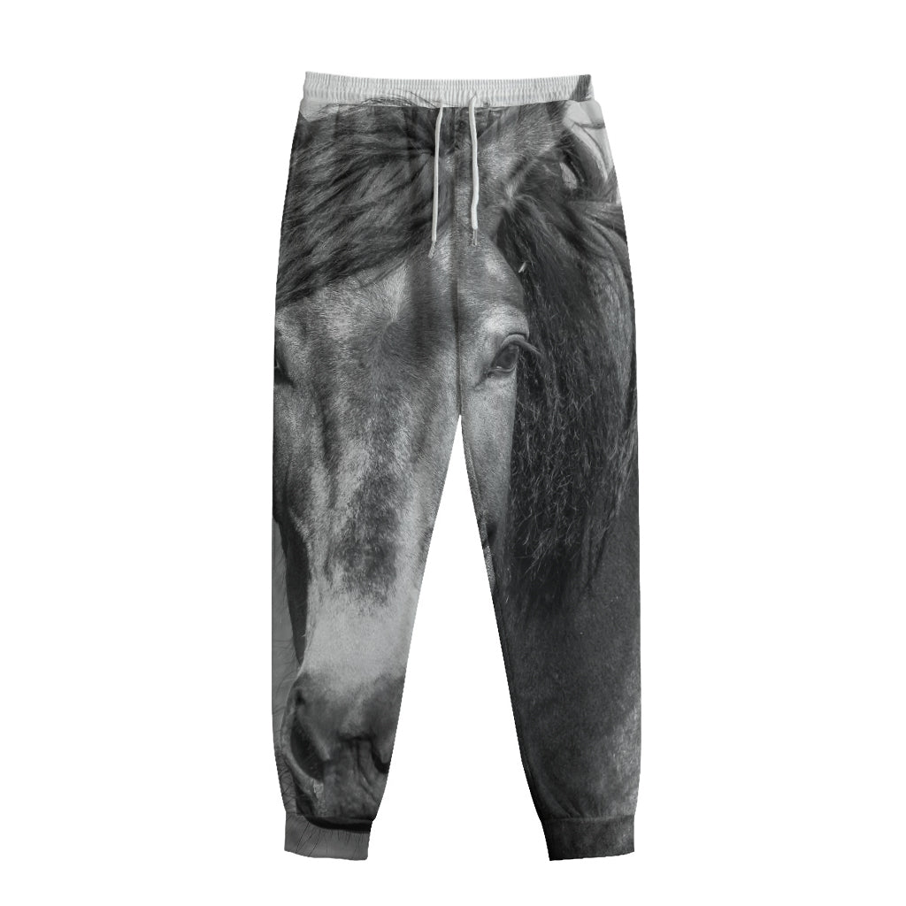 Monochrome Horse Print Sweatpants