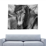 Monochrome Horse Print Tapestry