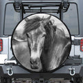 Monochrome Horse Print Tire Cover