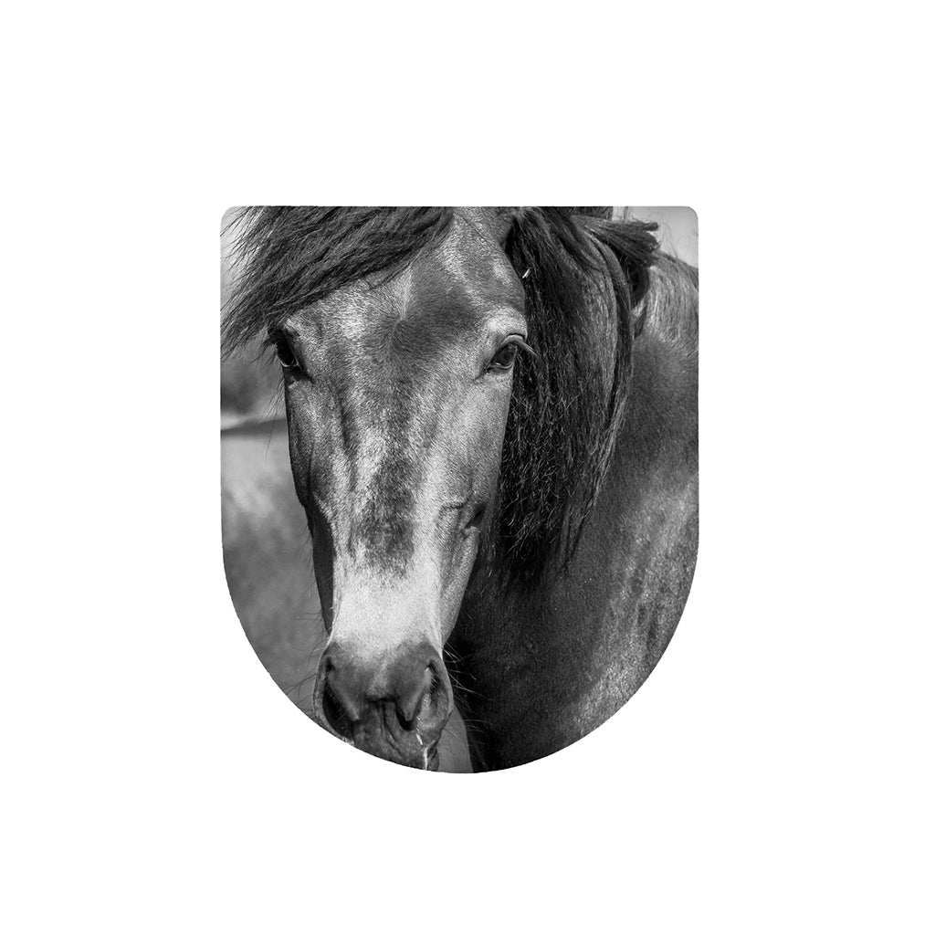 Monochrome Horse Print Toilet Lid Cover