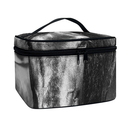 Monochrome Horse Print Travel Makeup Bag