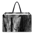 Monochrome Horse Print Utility Tote Bag