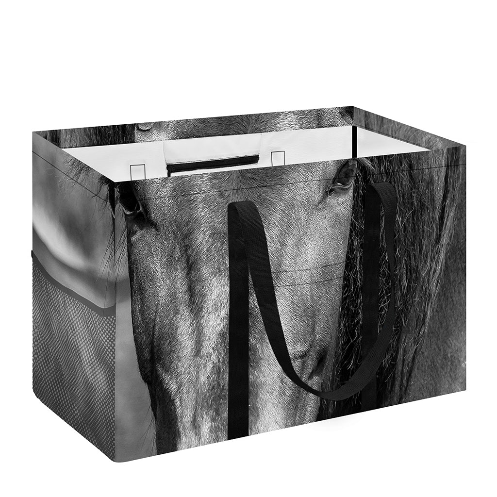 Monochrome Horse Print Utility Tote Bag
