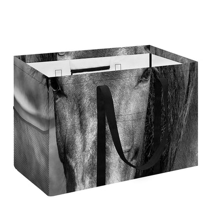 Monochrome Horse Print Utility Tote Bag