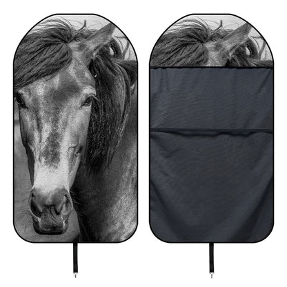 Monochrome Horse Print Waterproof Car Seat Cover