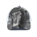 Monochrome Horse Print White Mesh Trucker Hat