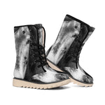Monochrome Horse Print Winter Boots