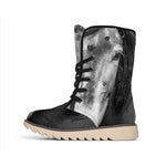 Monochrome Horse Print Winter Boots