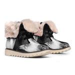 Monochrome Horse Print Winter Boots