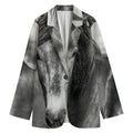 Monochrome Horse Print Women's Blazer