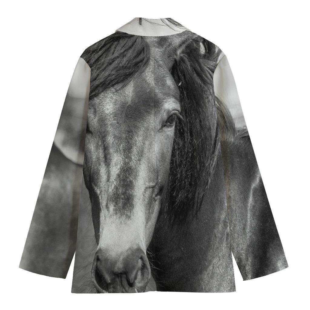 Monochrome Horse Print Women's Blazer