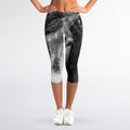 Monochrome Horse Print Women's Capri Leggings