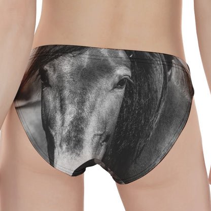 Monochrome Horse Print Women's Panties