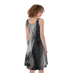 Monochrome Horse Print Women's Sleeveless Dress