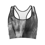 Monochrome Horse Print Women's Sports Bra