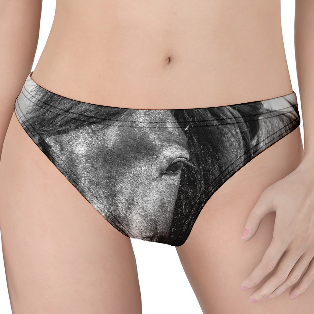 Monochrome Horse Print Women's Thong