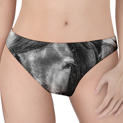 Monochrome Horse Print Women's Thong