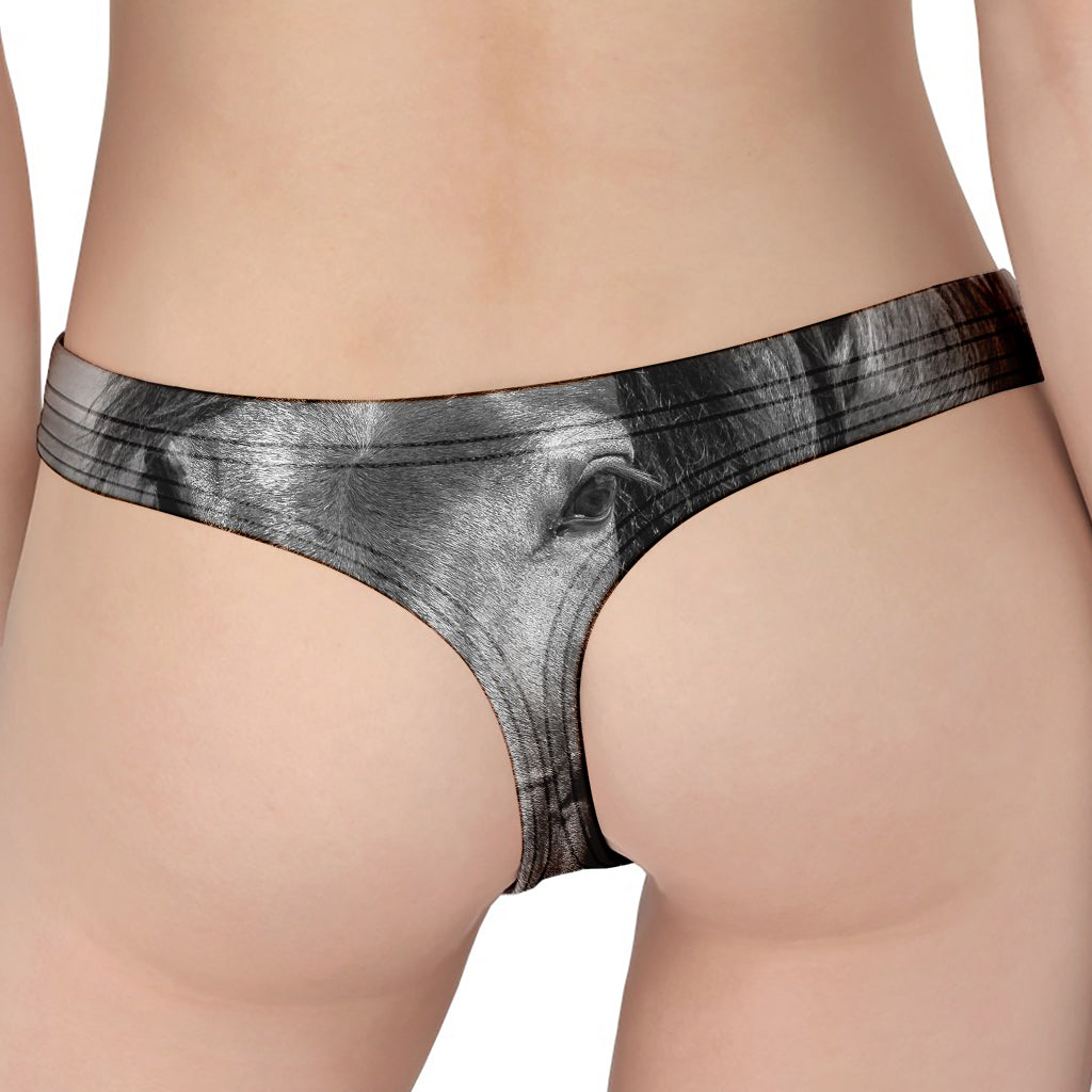 Monochrome Horse Print Women's Thong