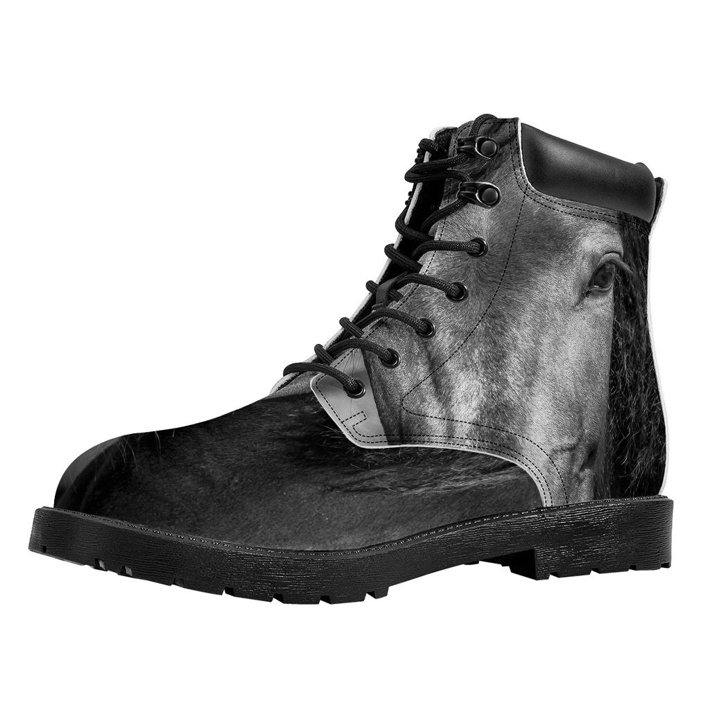 Monochrome Horse Print Work Boots
