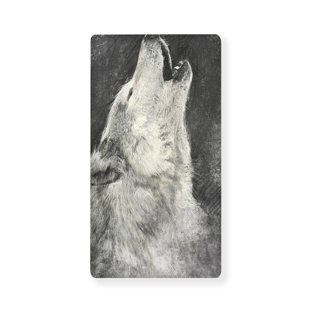 Monochrome Howling Wolf Print Baby Crib Sheet