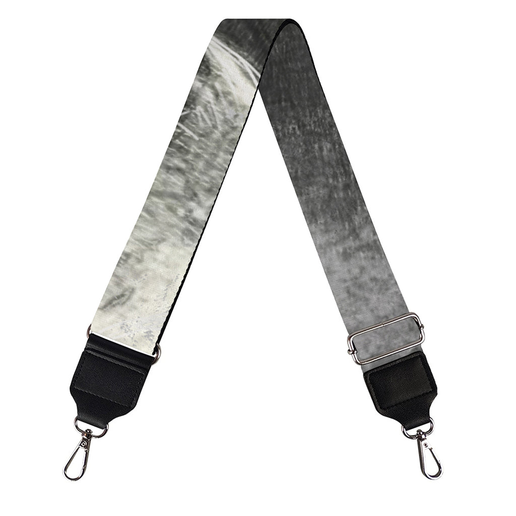 Monochrome Howling Wolf Print Bag Strap