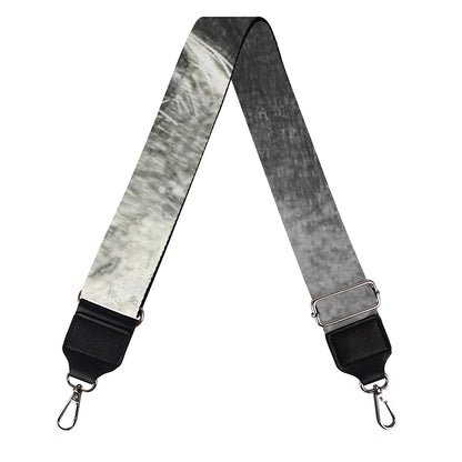 Monochrome Howling Wolf Print Bag Strap