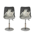 Monochrome Howling Wolf Print Bar Stool Covers