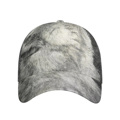 Monochrome Howling Wolf Print Baseball Cap