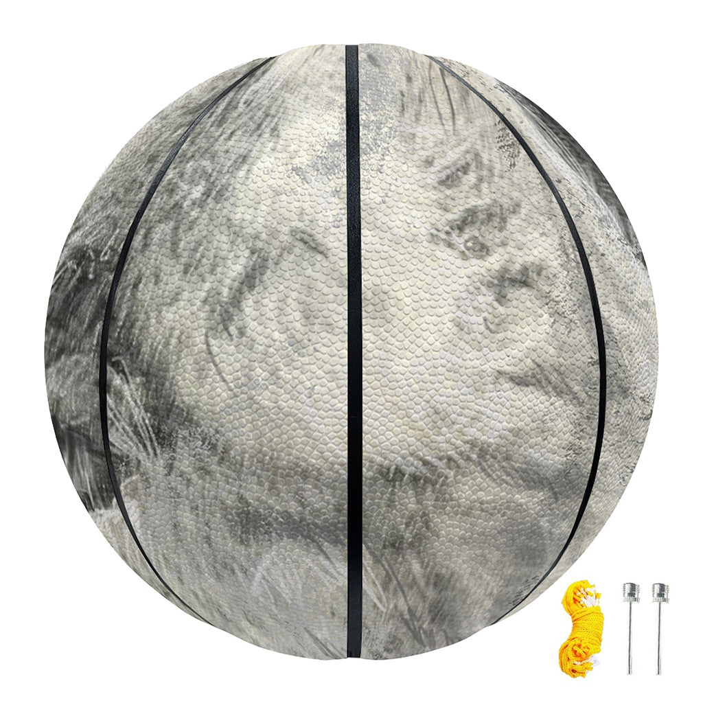 Monochrome Howling Wolf Print Basketball