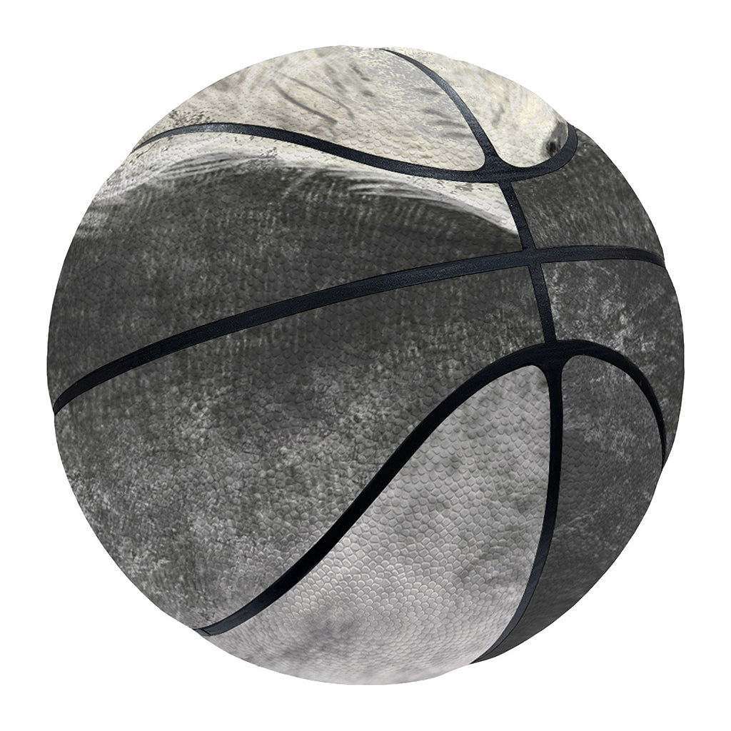 Monochrome Howling Wolf Print Basketball
