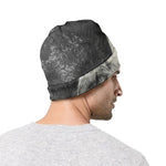 Monochrome Howling Wolf Print Beanie