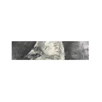 Monochrome Howling Wolf Print Bed Runner