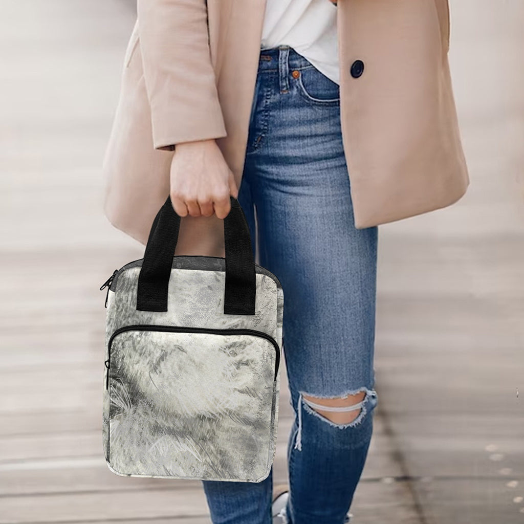 Monochrome Howling Wolf Print Bible Tote Bag