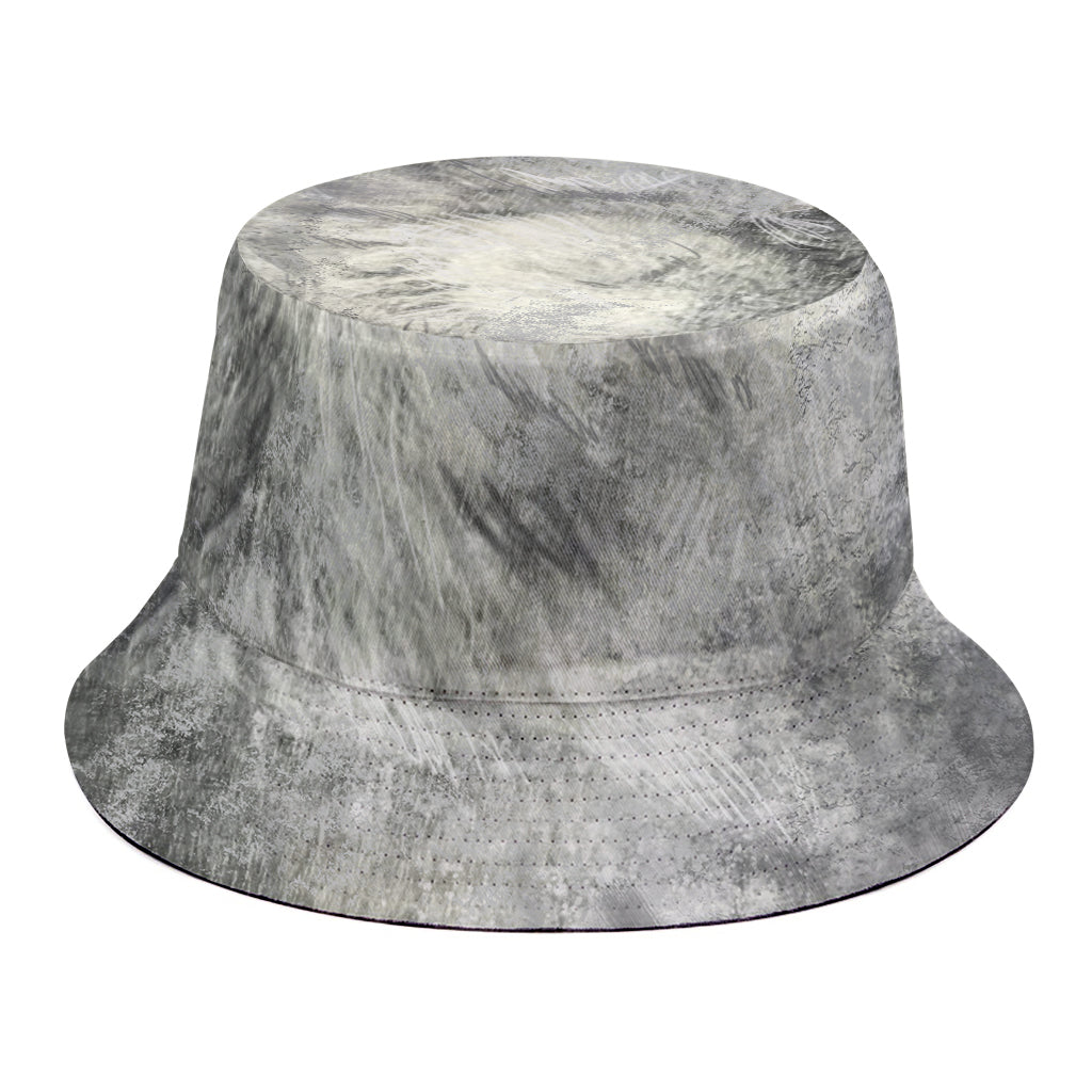 Monochrome Howling Wolf Print Bucket Hat