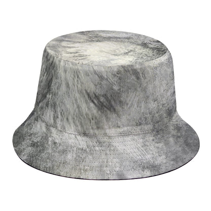Monochrome Howling Wolf Print Bucket Hat