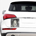 Monochrome Howling Wolf Print Car Sticker