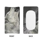 Monochrome Howling Wolf Print Changing Pad Cover