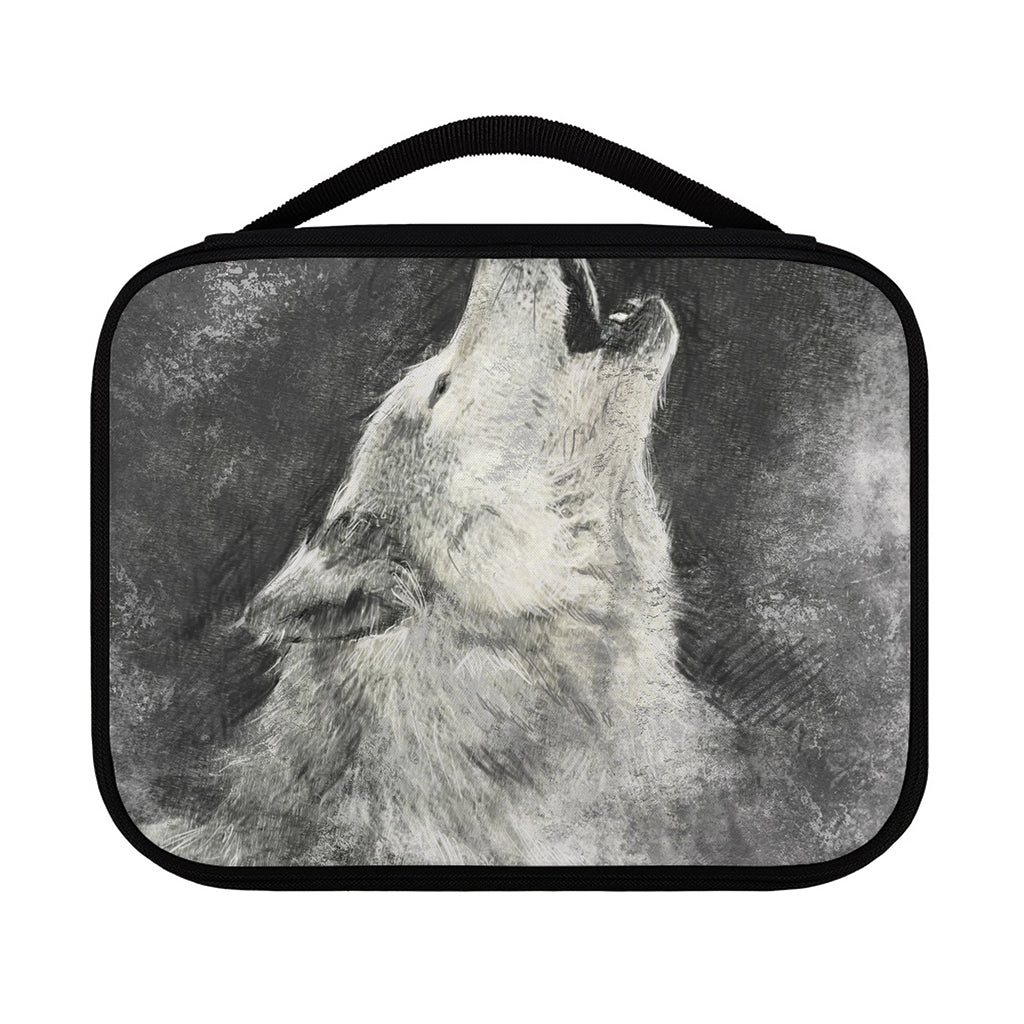 Monochrome Howling Wolf Print Classic Bible Case