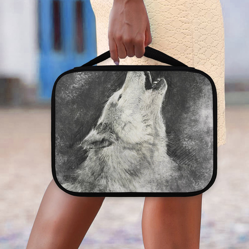 Monochrome Howling Wolf Print Classic Bible Case