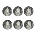 Monochrome Howling Wolf Print Coaster Set