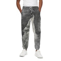 Monochrome Howling Wolf Print Cotton Sweatpants