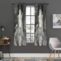 Monochrome Howling Wolf Print Grommet Curtain Panels